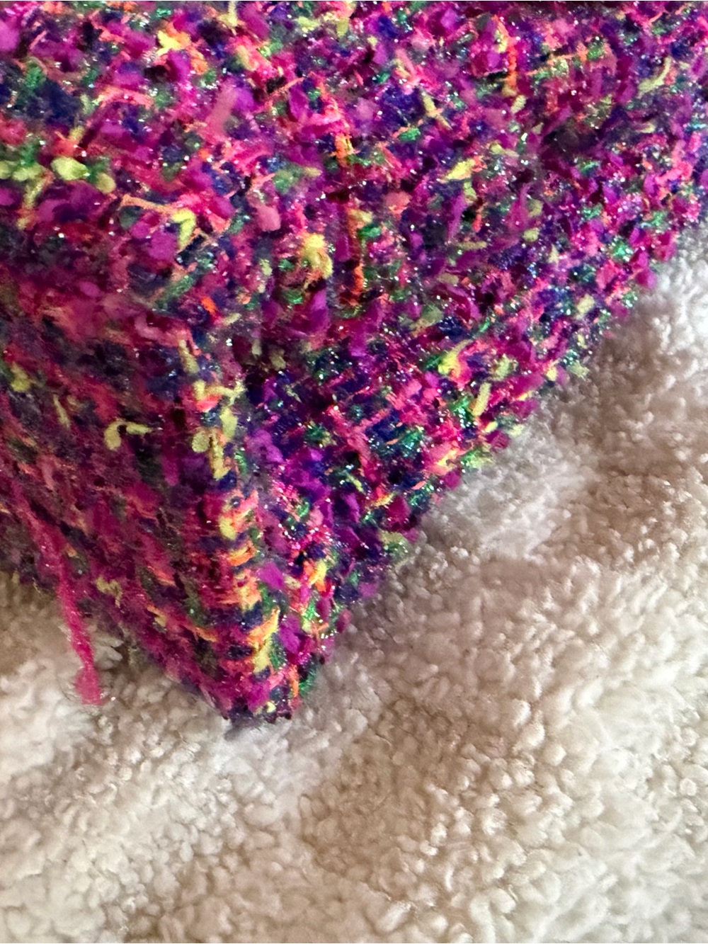 Kurt Geiger Kids' Multicolor Tweed Large Bag with Pink Hardware - Picture 3 of 10